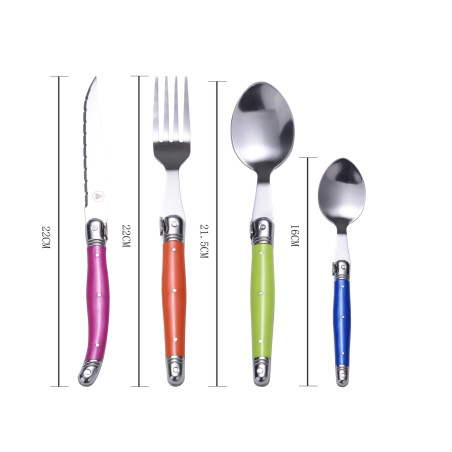 Ménagère 24 pièces Couleurs en Acier Inoxydable - Laguiole