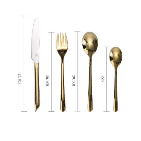 Ménagère Champagne en Acier Inoxydable Doré 16 Pièces - Laguiole