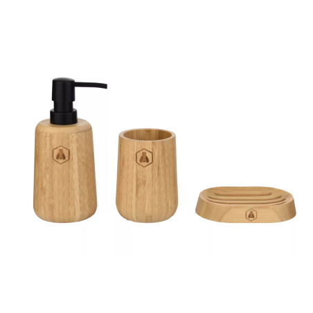 Set de 3 Accessoires de Salle de Bain en Bambou - Laguiole