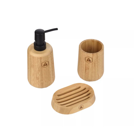 Set de 3 Accessoires de Salle de Bain en Bambou - Laguiole