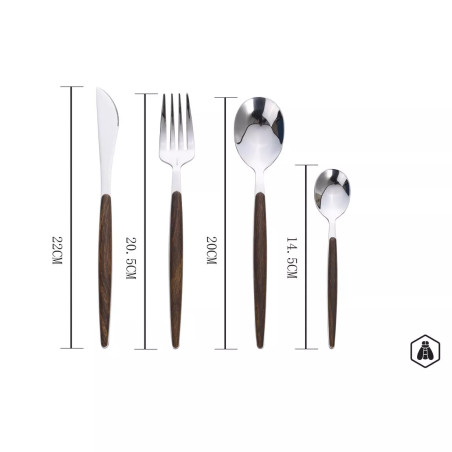 Ménagère Couleur Bois Foncé 24 Pièces - Laguiole