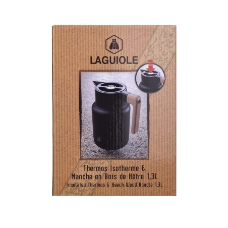 Thermos Isotherme Manche en Bois de Hêtre 1.3 L - Laguiole