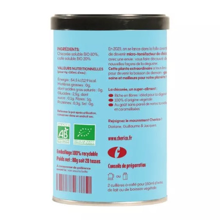 Chicorée & Café Bio Pot 80 g - Cherico