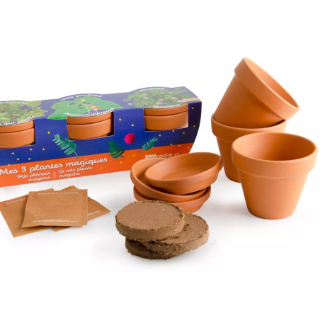 Trio 3 Pots Plantes Magiques - Radis et Capucine