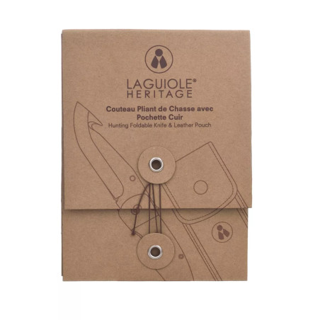 Coffret Couteau de Chasse avec Etui en Cuir Noir - Laguiole