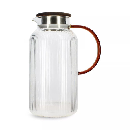 Pichet KARL 2L en verre borosilicate avec anse ambre - Ogo Living