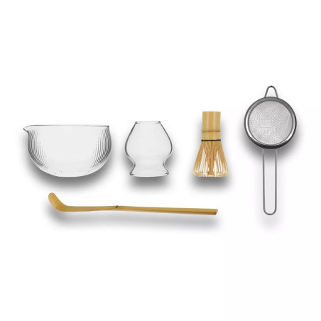 Coffret à matcha 5 pièces en bambou et en verre - Ogo Living