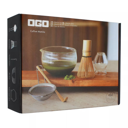 Coffret à matcha 5 pièces en bambou et en verre - Ogo Living