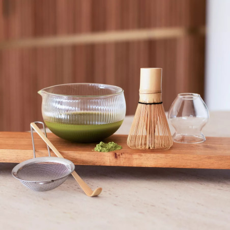 Coffret à matcha 5 pièces en bambou et en verre - Ogo Living