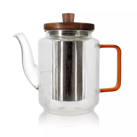 Théière Karl 550ml en verre borosilicate avec anse ambre - Ogo Living