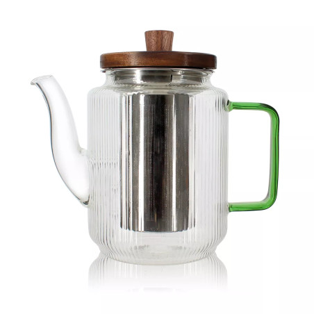 Théière Karl 550ml en verre borosilicate avec anse jade - Ogo Living