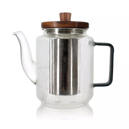 Théière Karl 550ml en verre borosilicate avec anse graphite - Ogo Living