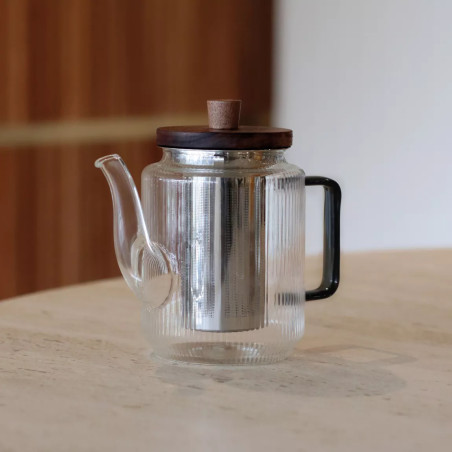 Théière Karl 550ml en verre borosilicate avec anse graphite - Ogo Living