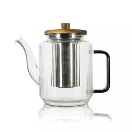 Théière Karl 1,2L en verre borosilicate avec anse graphite - Ogo Living