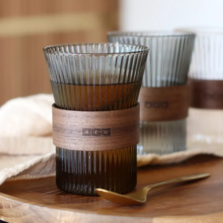 Lot de 2 tasses Karl 250ml en verre borosilicate graphite - Ogo Living