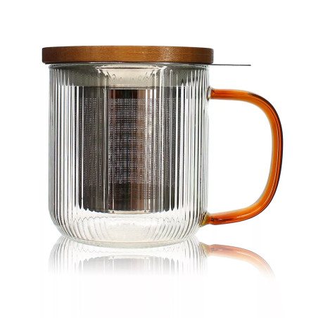 Tisanière Karl 300ml en verre borosilicate avec anse ambre - Ogo Living