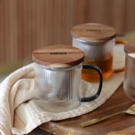 Tisanière Karl 300ml en verre borosilicate avec anse graphite - Ogo Living