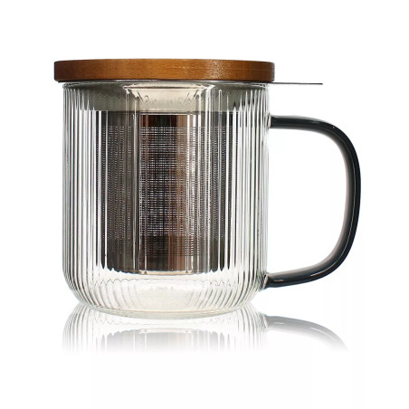 Tisanière Karl 300ml en verre borosilicate avec anse graphite - Ogo Living
