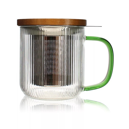Tisanière Karl 300ml en verre borosilicate avec anse jade - Ogo Living