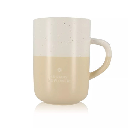 Mug No Rains No Flowers 580ml En Grès Blanc Et Beige - Ogo Living