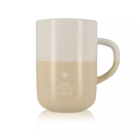 Mug Mug Love Without Limits 580ml En Grès Blanc Et Beige - Ogo Living