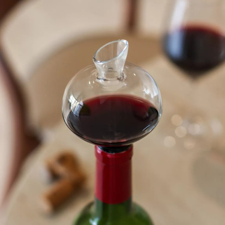 Aérateur à vin verseur en verre et silicone Deluxe - Ogo Living