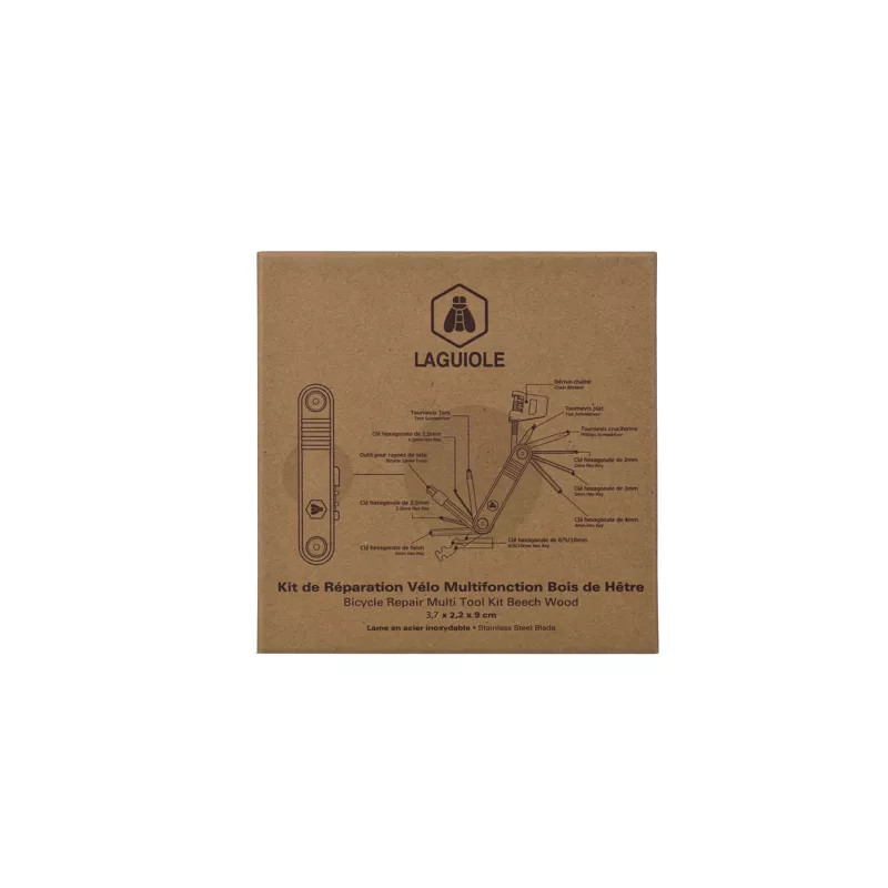 Kit de réparation pour vélo multifonction en bois d'Hêtre - Laguiole