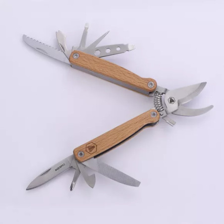 Sécateur Multifonctions 12 en 1 en Bois de Hêtre - Laguiole