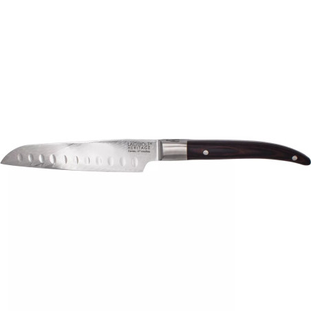 Couteau Santoku en Bois Noir Lame Damas - Laguiole