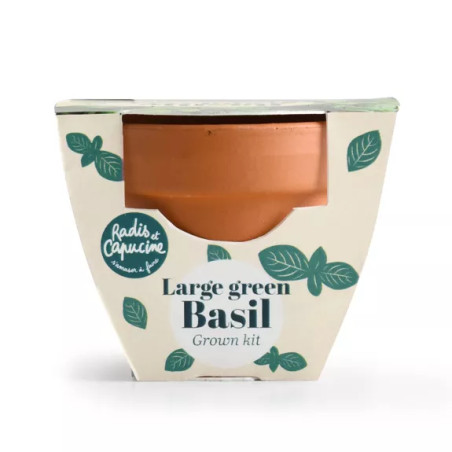 Mini Kit 6 cm Terre Cuite Basilic - Radis et Capucine