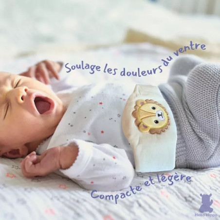 Bouillotte Lion Bébé Anti Colique Hypoallergénique et Lavable - HELLO HIPPO