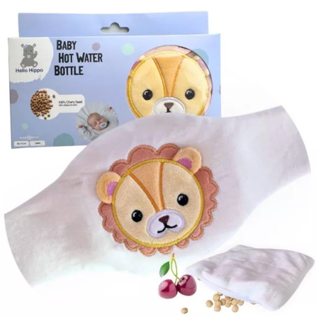 Bouillotte Lion Bébé Anti Colique Hypoallergénique et Lavable - HELLO HIPPO