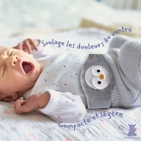 Bouillotte Pingouin Bébé Anti Colique Hypoallergénique et Lavable - HELLO HIPPO