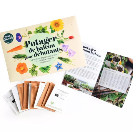 Enveloppe 12 sachets graines potagère balcon - Radis et Capucine