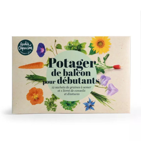 Enveloppe 12 sachets graines potagère balcon - Radis et Capucine