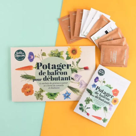 Enveloppe 12 sachets graines potagère balcon - Radis et Capucine