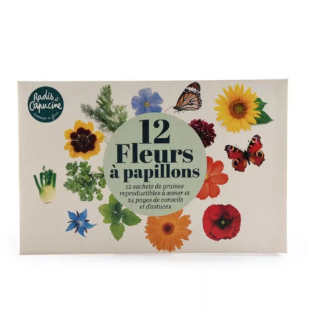 Enveloppe de 12 sachets - Fleurs à papillons - Radis et Capucine