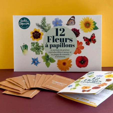 Enveloppe de 12 sachets - Fleurs à papillons - Radis et Capucine