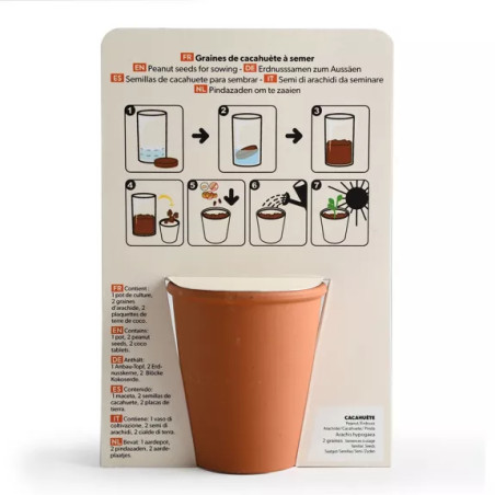 Kit jardinage message drôle "J'amène l'apéro" Cacahuètes - Radis et Capucine