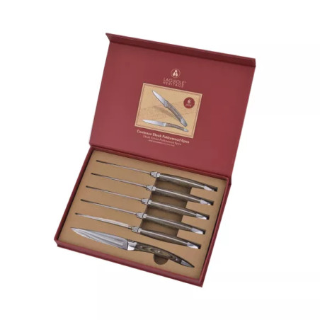 Couteaux à Steak Manche Pakkawood 6 pièces - Laguiole