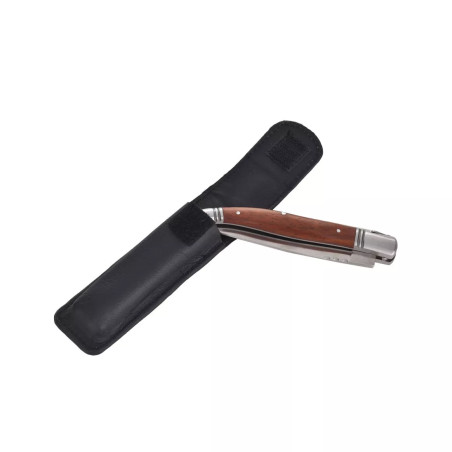 Coffret Couteau Pliant et Etui en Cuir noir - Laguiole