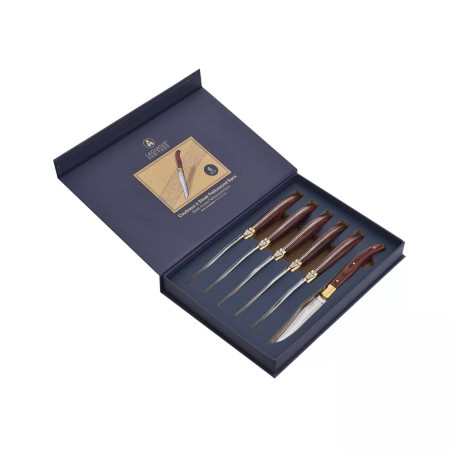 Coffret 6 couteaux de table Manche en bois de Palissandre - Laguiole