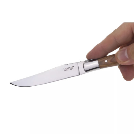 Coffret 6 Couteaux à steak Manche en bois pakka 3 teintes assorties - Laguiole