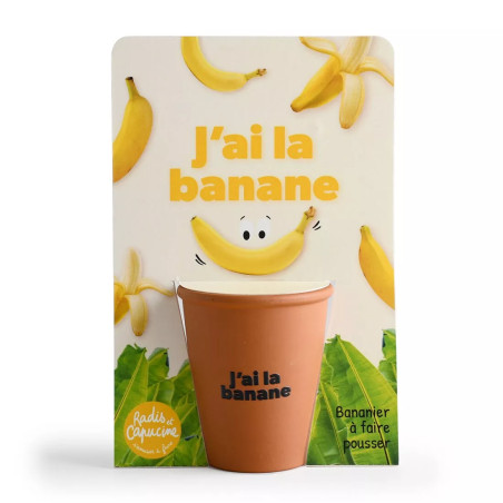 Kit jardinage message drôle "J'ai la banane" bananier - Radis et Capucine